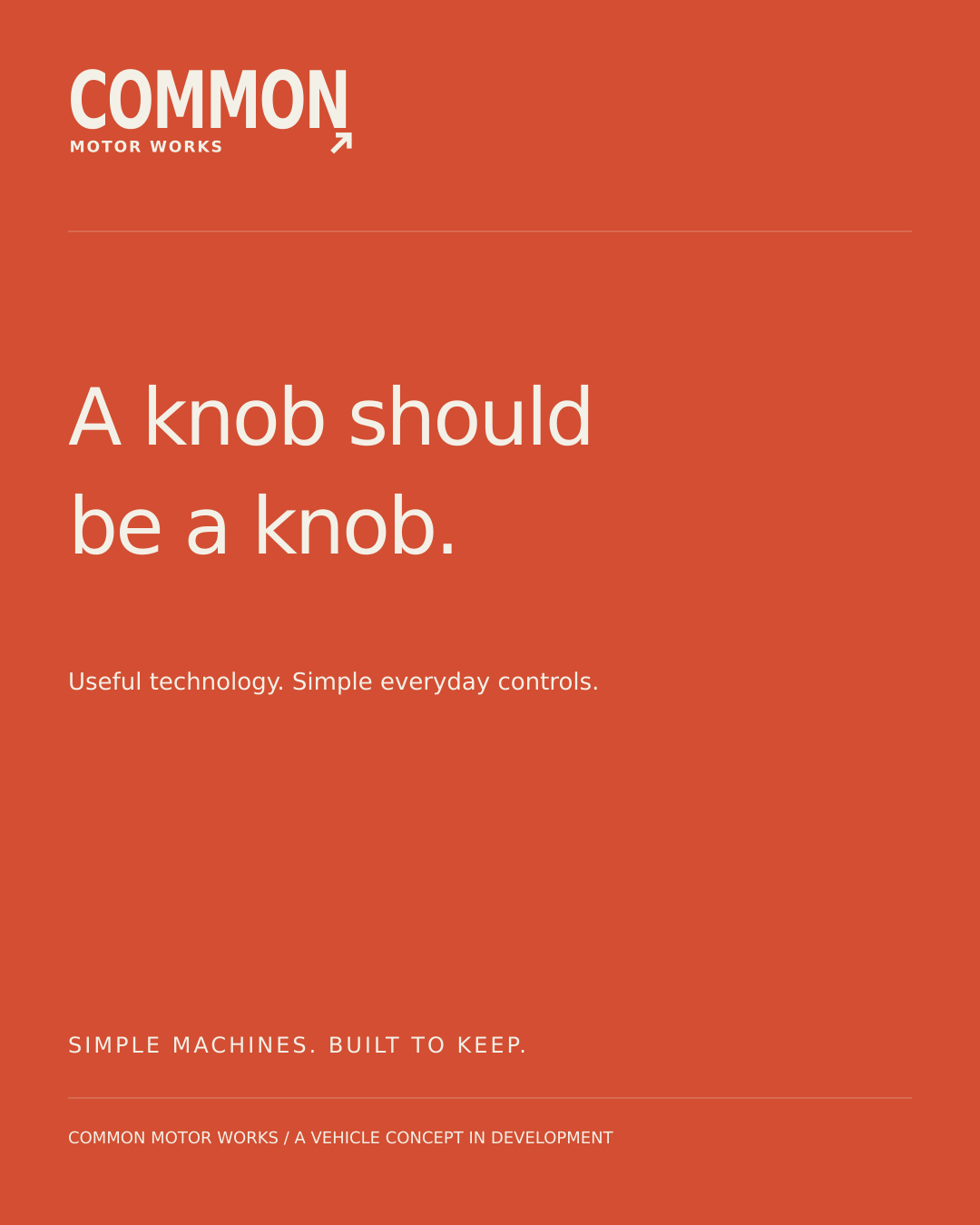 Simple controls campaign: A knob should be a knob